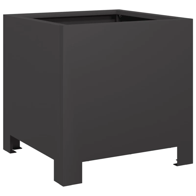 Jardinière bac lit surélevé plantes fleurs jardin terrasses lot de 2 30 x 30 x 30 cm acier noir 02_0038916