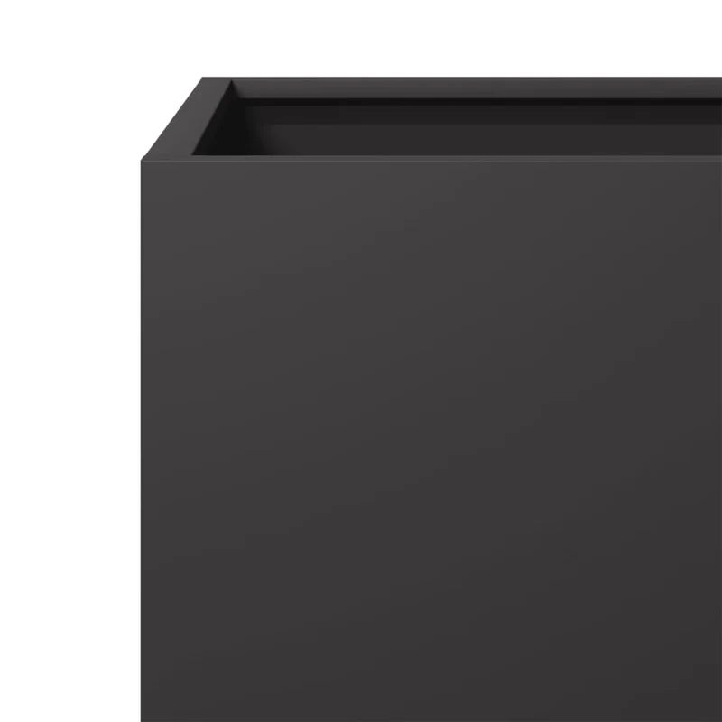 Jardinière bac lit surélevé plantes fleurs jardin terrasses lot de 2 30 x 30 x 30 cm acier noir 02_0038916