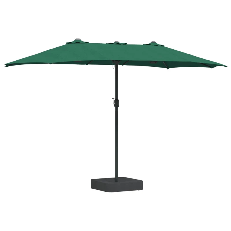 Parasol de jardin pliable moderne avec éclairage LED 385 x 209 x 244 cm en polyester vert 02_0058683