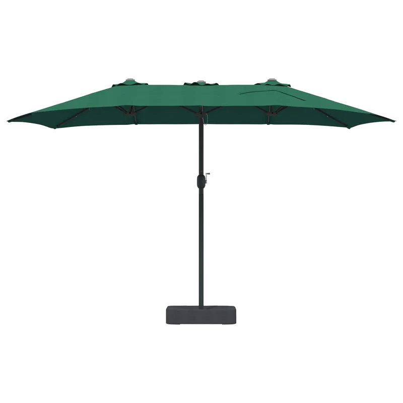 Parasol de jardin pliable moderne avec éclairage LED 385 x 209 x 244 cm en polyester vert 02_0058683
