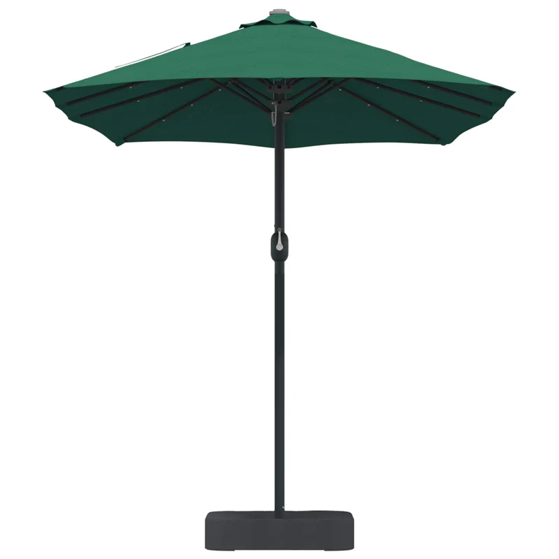 Parasol de jardin pliable moderne avec éclairage LED 385 x 209 x 244 cm en polyester vert 02_0058683