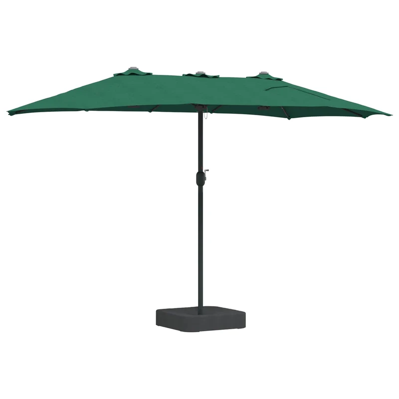 Parasol de jardin pliable moderne avec éclairage LED 385 x 209 x 244 cm en polyester vert 02_0058683