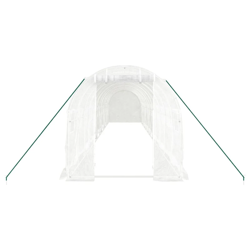 Serre tente abri plante fleur légumes avec cadre en acier 24 m² 12 x 2 x 2 m blanc 02_0044559