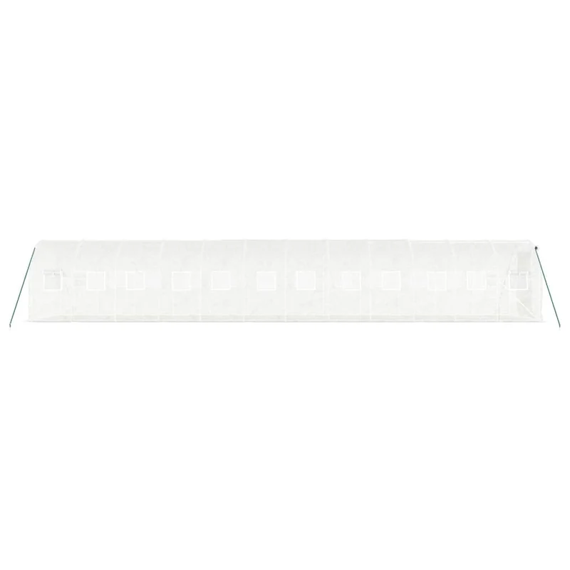 Serre tente abri plante fleur légumes avec cadre en acier 24 m² 12 x 2 x 2 m blanc 02_0044559