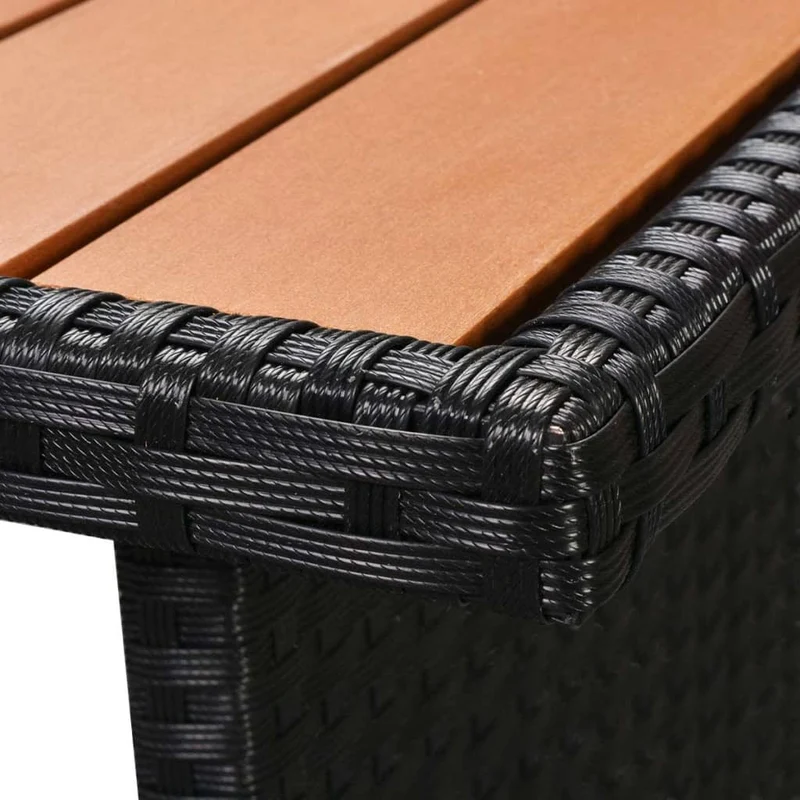 Salon de jardin meuble d'extérieur ensemble de mobilier 5 pièces avec coussins résine tressée noir 02_0016492