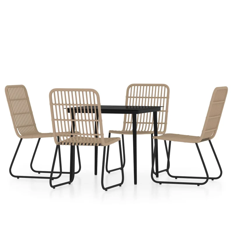 Ensemble de salle à manger de jardin meuble extérieur 5 pièces chêne 02_0013768
