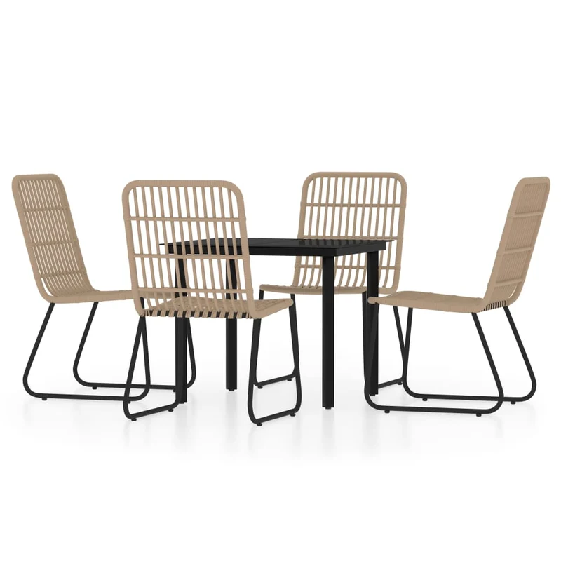 Ensemble de salle à manger de jardin meuble extérieur 5 pièces chêne 02_0013767