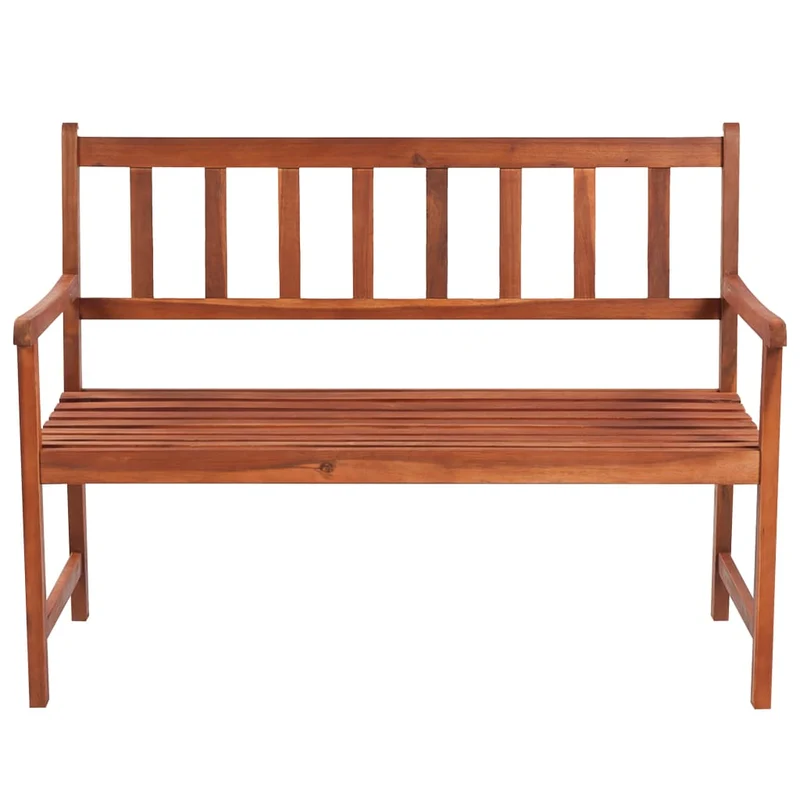Banc de jardin meuble de patio d'extérieur terrasse avec coussin 120 cm bois d'acacia massif 02_0011349