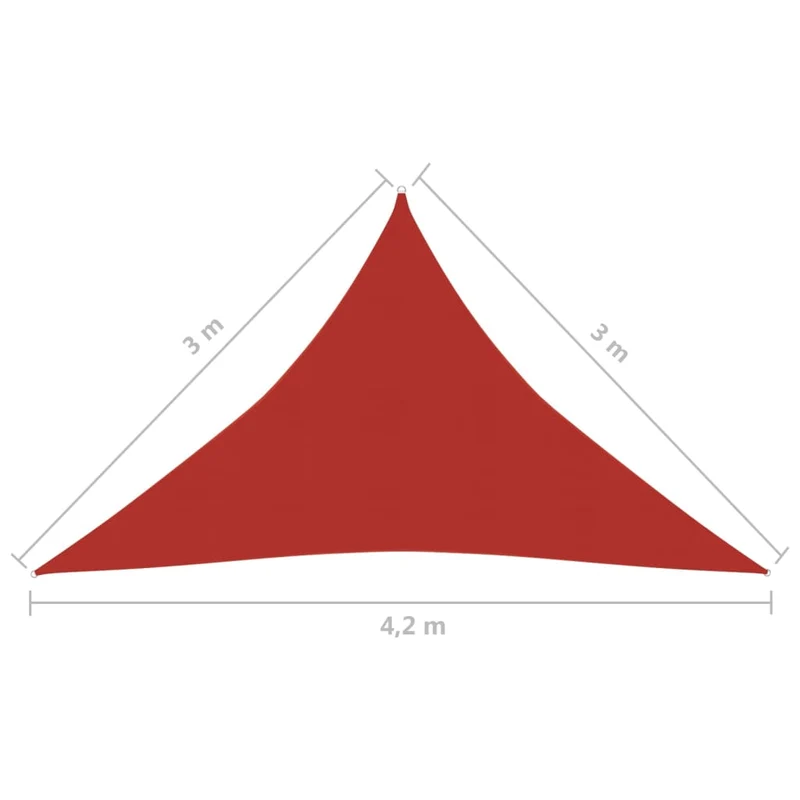 Voile d'ombrage 160 g/m² rouge 3 x 3 x 4,2 m PEHD 02_0009267