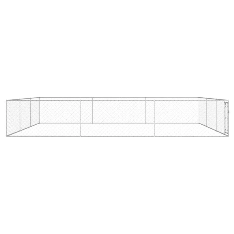 Chenil extérieur cage enclos parc animaux chien extérieur pour chiens acier galvanisé 6 x 6 x 1 m 02_0000477