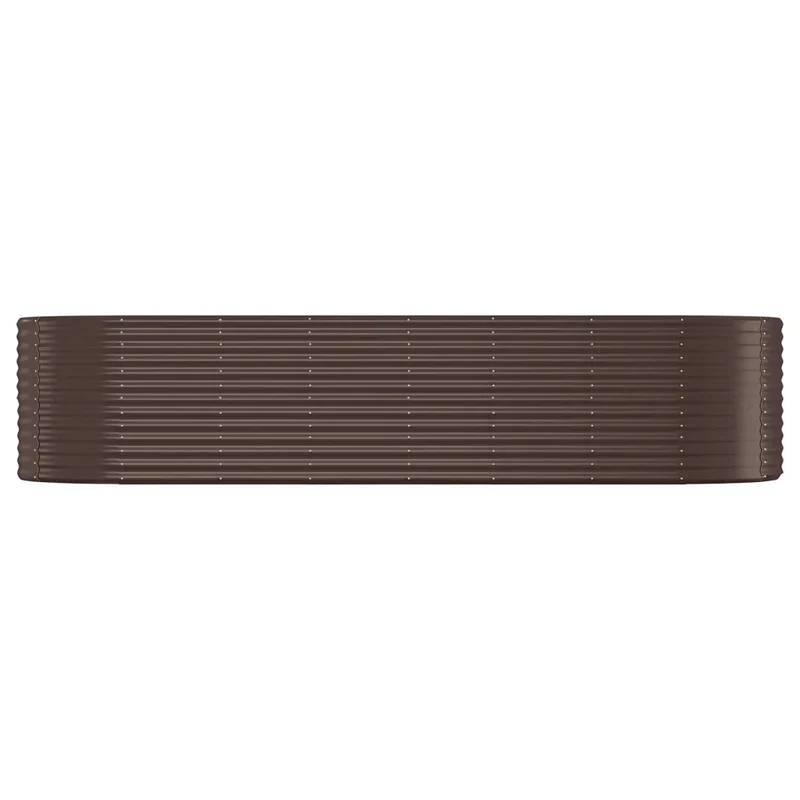 Lit surélevé de jardin ovale 322 x 100 x 68 cm spacieux résistant aux intempéries décoratif en acier galvanisé marron 02_0046590