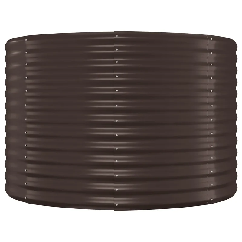 Lit surélevé de jardin ovale 322 x 100 x 68 cm spacieux résistant aux intempéries décoratif en acier galvanisé marron 02_0046590