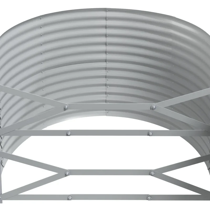 Lit surélevé de jardin ovale 322 x 100 x 68 cm spacieux résistant aux intempéries décoratif en acier galvanisé marron 02_0046590