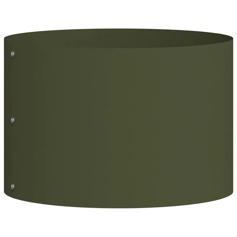 Anneau de jardinière rond extérieur 30 x 30 x 20 cm facile à monter style minimaliste en acier vert olive 02_0052238
