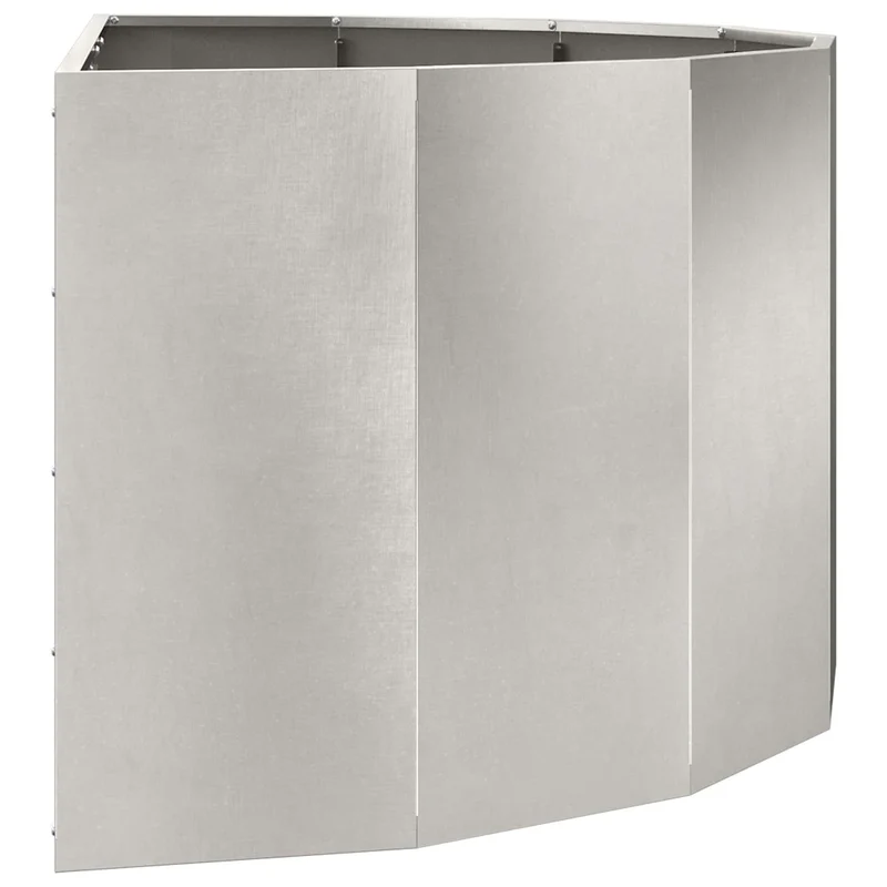Jardinière demi-ronde moderne extérieur 120 x 60 x 50 cm design chic en acier inoxydable argent 02_0052947