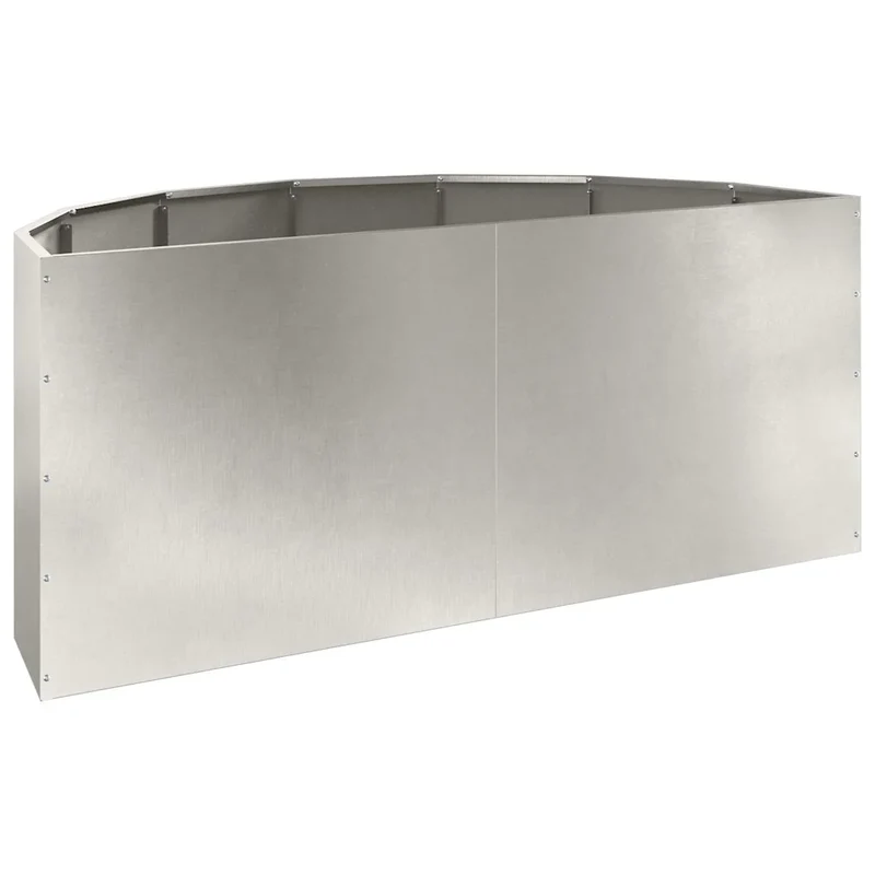 Jardinière demi-ronde moderne extérieur 120 x 60 x 50 cm design chic en acier inoxydable argent 02_0052947