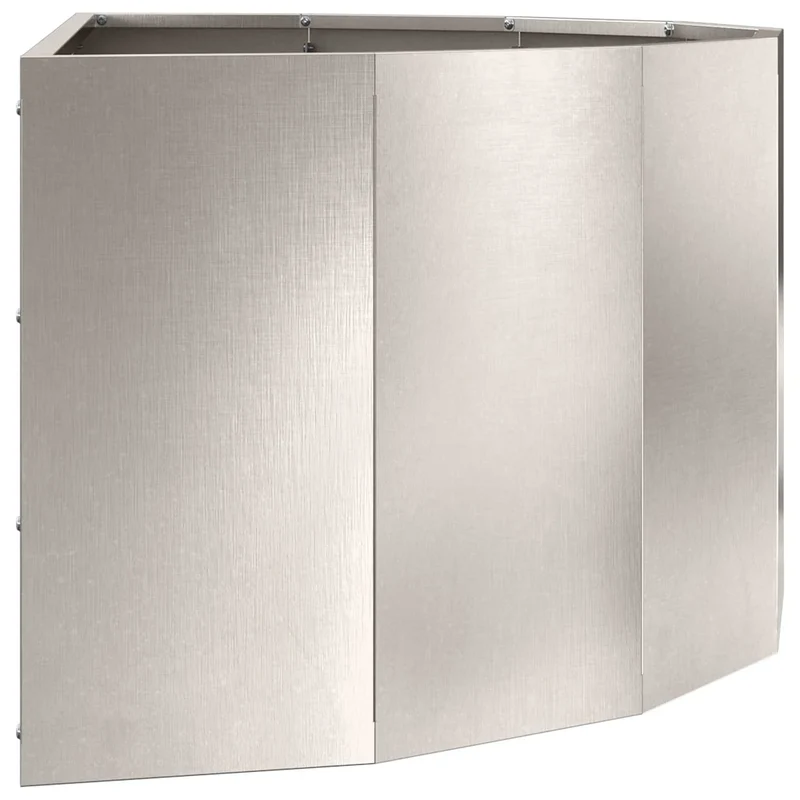 Jardinière demi-rond design moderne extérieur 90 x 45 x 35 cm facile à assembler en acier inoxydable argent 02_0052933