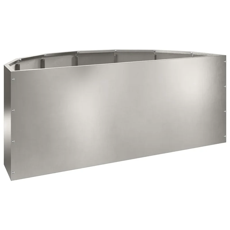 Jardinière demi-rond design moderne extérieur 90 x 45 x 35 cm facile à assembler en acier inoxydable argent 02_0052933