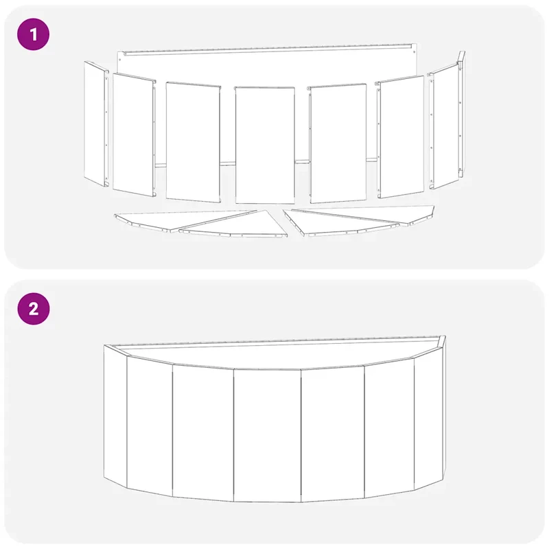 Jardinière demi-rond design moderne extérieur 90 x 45 x 35 cm facile à assembler en acier inoxydable argent 02_0052933
