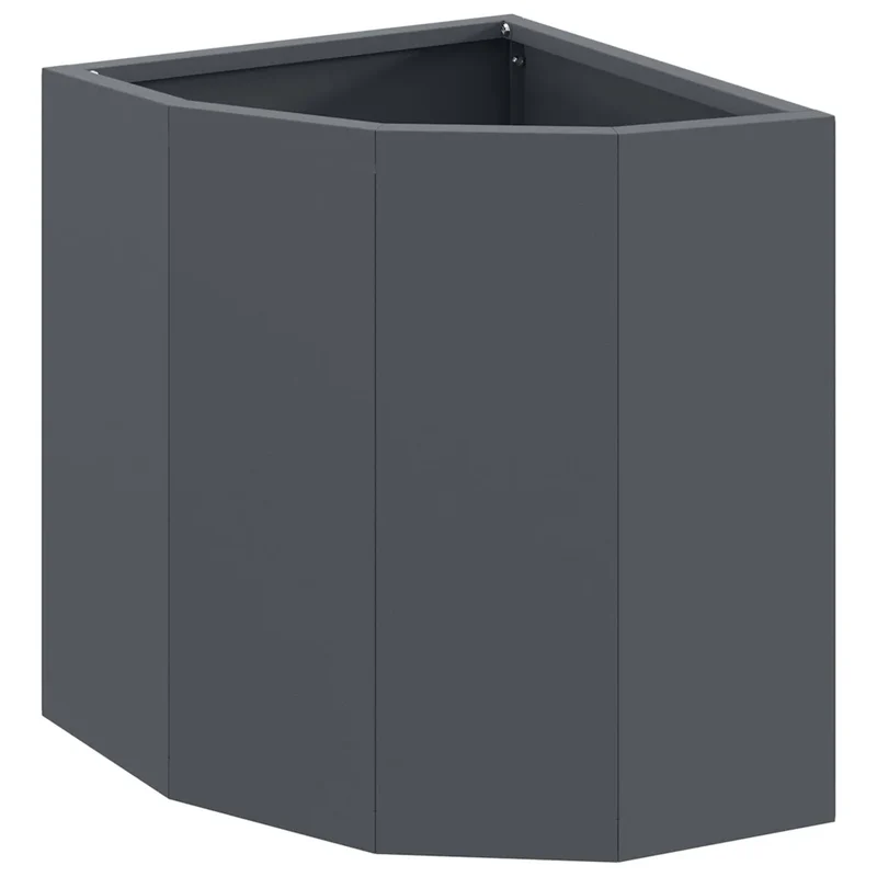 Jardinière d'angle design moderne extérieur 30 x 30 x 35 cm en acier anthracite 02_0052896