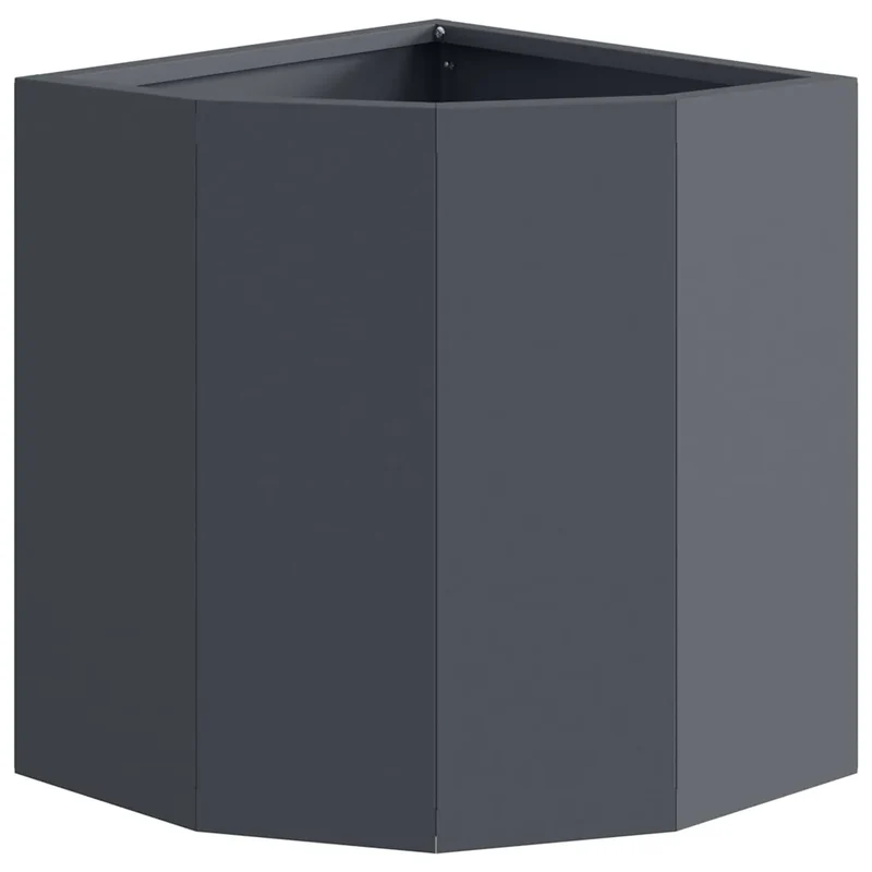 Jardinière d'angle design moderne extérieur 30 x 30 x 35 cm en acier anthracite 02_0052896