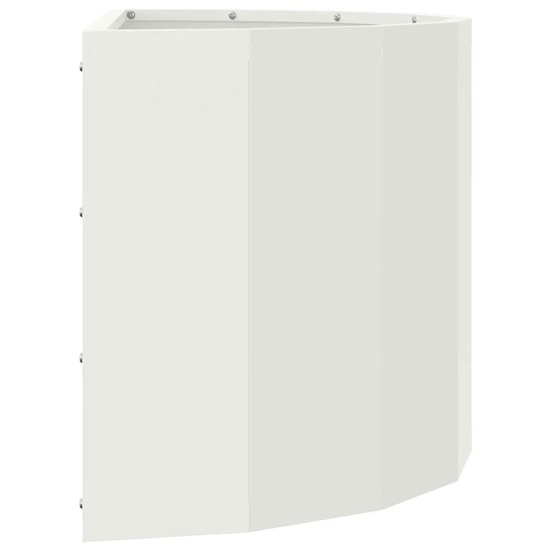 Jardinière demi-ronde moderne extérieur 60 x 30 x 35 cm facile à entretenir en acier blanc 02_0052937