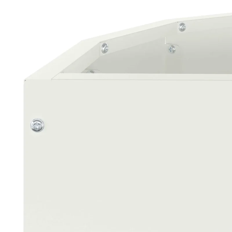 Jardinière demi-ronde moderne extérieur 60 x 30 x 35 cm facile à entretenir en acier blanc 02_0052937