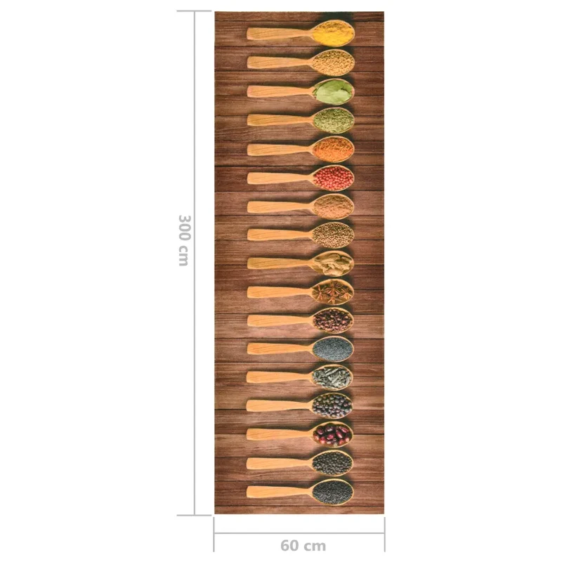 Tapis de sol lavable cuisine antidérapant 300 x 60 cm en polyamide multicolore 02_0046519