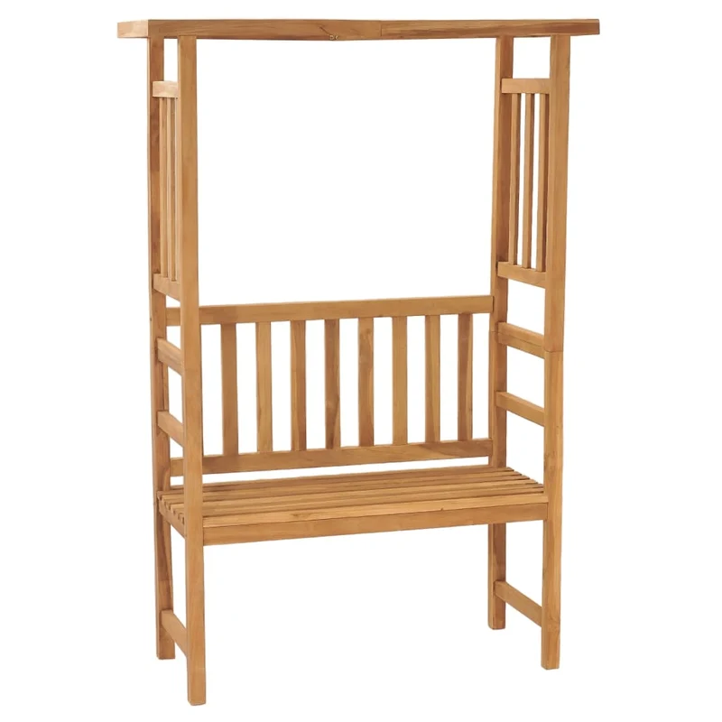 Banc de jardin meuble de patio d'extérieur terrasse avec pergola 115 cm bois de teck solide 02_0011637