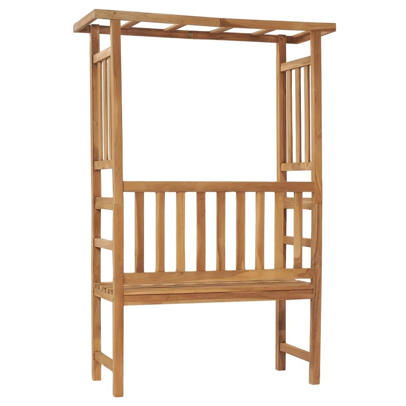 Banc de jardin meuble de patio d'extérieur terrasse avec pergola 115 cm bois de teck solide 02_0011637
