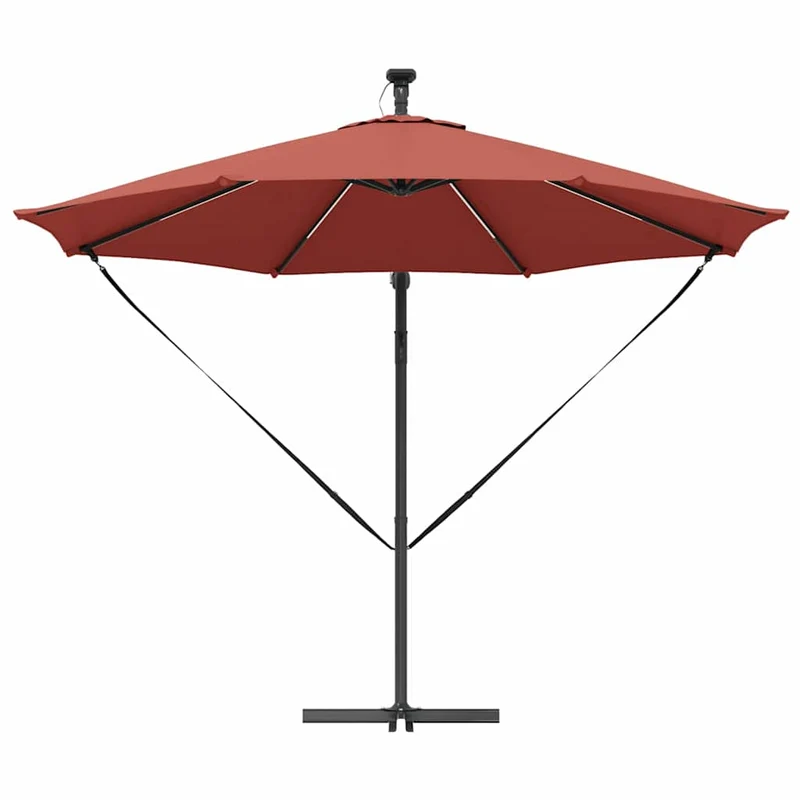 Parasol cantilever inclinable moderne 294 x 294 x 248 cm avec éclairage LED design en polyester terre cuite 02_0058762
