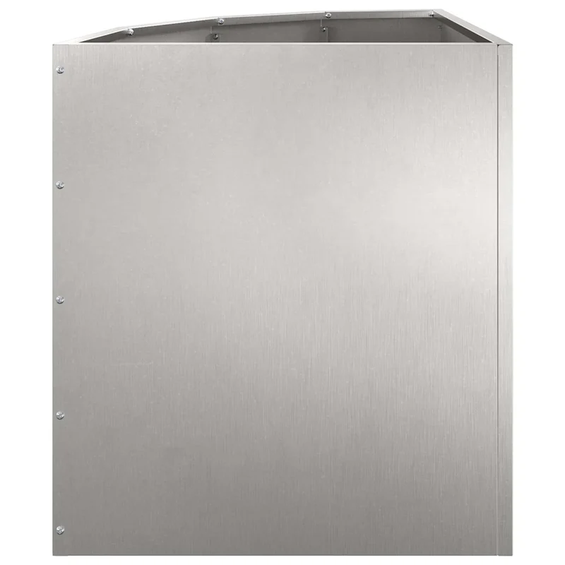 Jardinière d'angle moderne design épuré jardin terrasse 45 x 45 x 50 cm en acier inoxydable argent 02_0052912