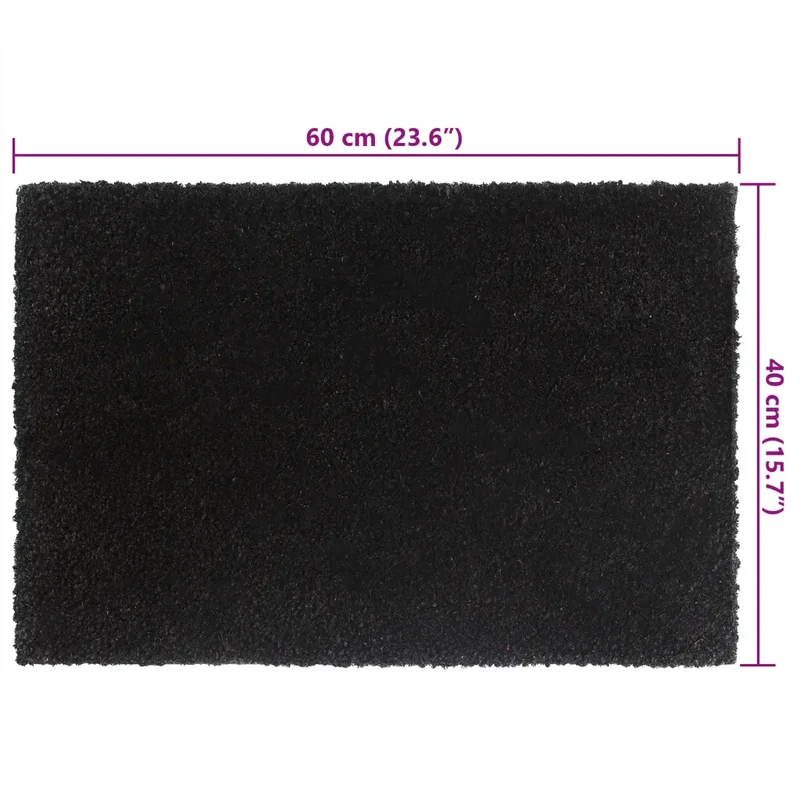 Lot de 5 tapis de porte antidérapants intérieur extérieur 40 x 60 cm en fibre de coco noir 02_0046161