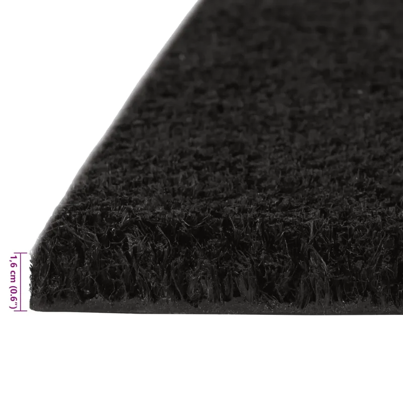 Lot de 5 tapis de porte antidérapants intérieur extérieur 40 x 60 cm en fibre de coco noir 02_0046161