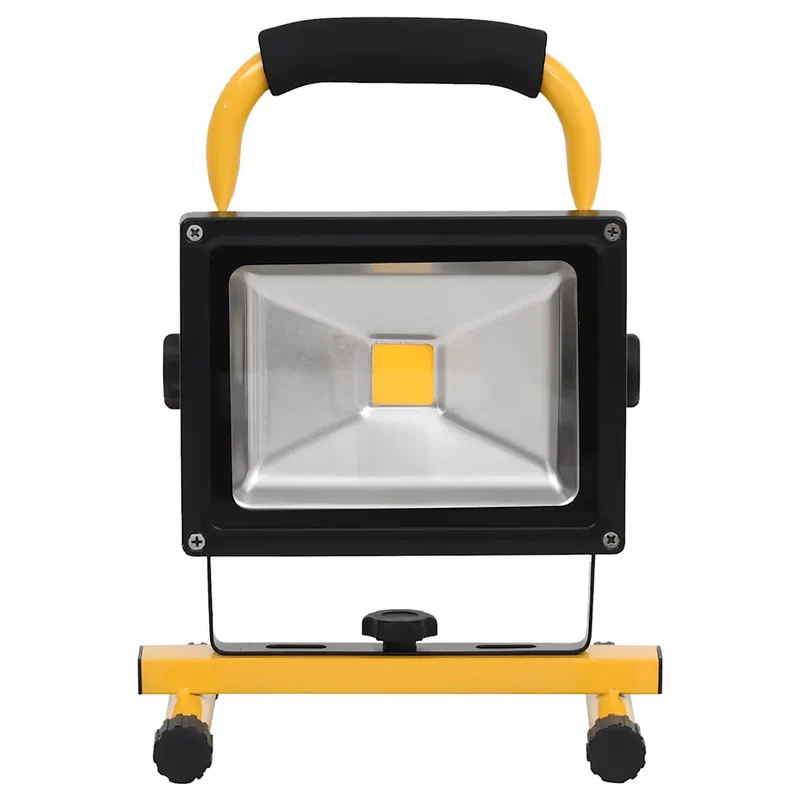 Projecteur à LED rechargeable avec poignée 21,5 x 18,5 x 29 cm éclairage intense design ergonomique en acier inoxydable noir 02_0046117