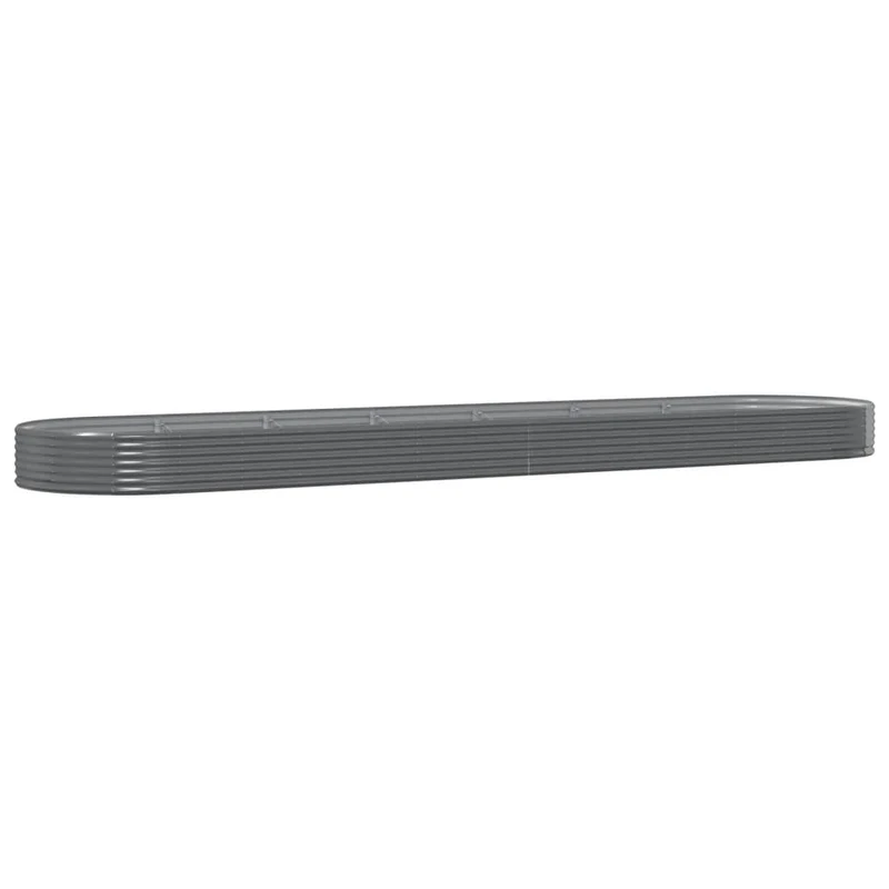 Jardinière bac lit surélevé plantes fleurs terrasse jardin de jardin acier enduit de poudre 600 x 140 x 36cm gris 02_0039678