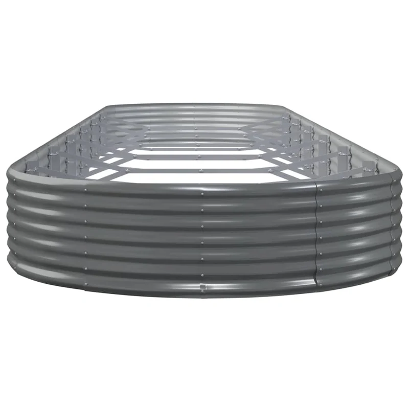 Jardinière bac lit surélevé plantes fleurs terrasse jardin de jardin acier enduit de poudre 600 x 140 x 36cm gris 02_0039678