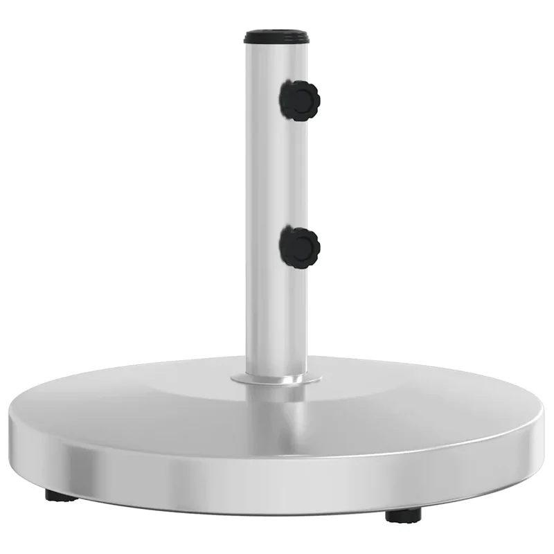 Base de parasol ronde stable avec adaptateurs 48 x 41 cm fixation facile en acier inoxydable argenté 02_0047472