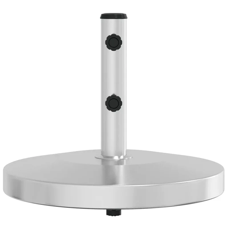 Base de parasol ronde stable avec adaptateurs 48 x 41 cm fixation facile en acier inoxydable argenté 02_0047472