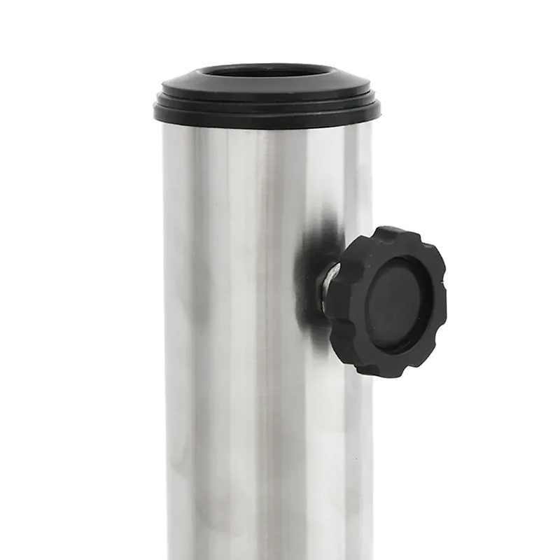 Base de parasol ronde stable avec adaptateurs 48 x 41 cm fixation facile en acier inoxydable argenté 02_0047472