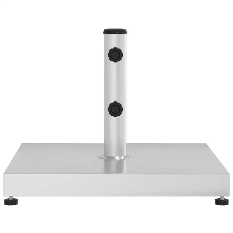 Base de parasol solide et stable avec adaptateurs 49,5 x 49,5 x 38 cm en acier inoxydable argenté 02_0047471