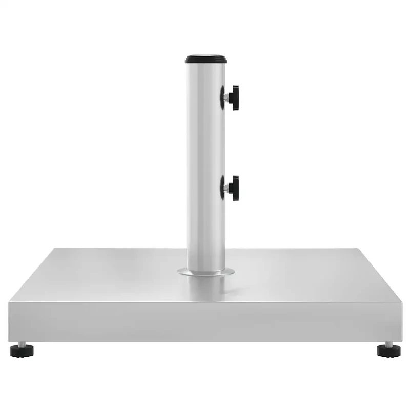 Base de parasol solide et stable avec adaptateurs 49,5 x 49,5 x 38 cm en acier inoxydable argenté 02_0047471