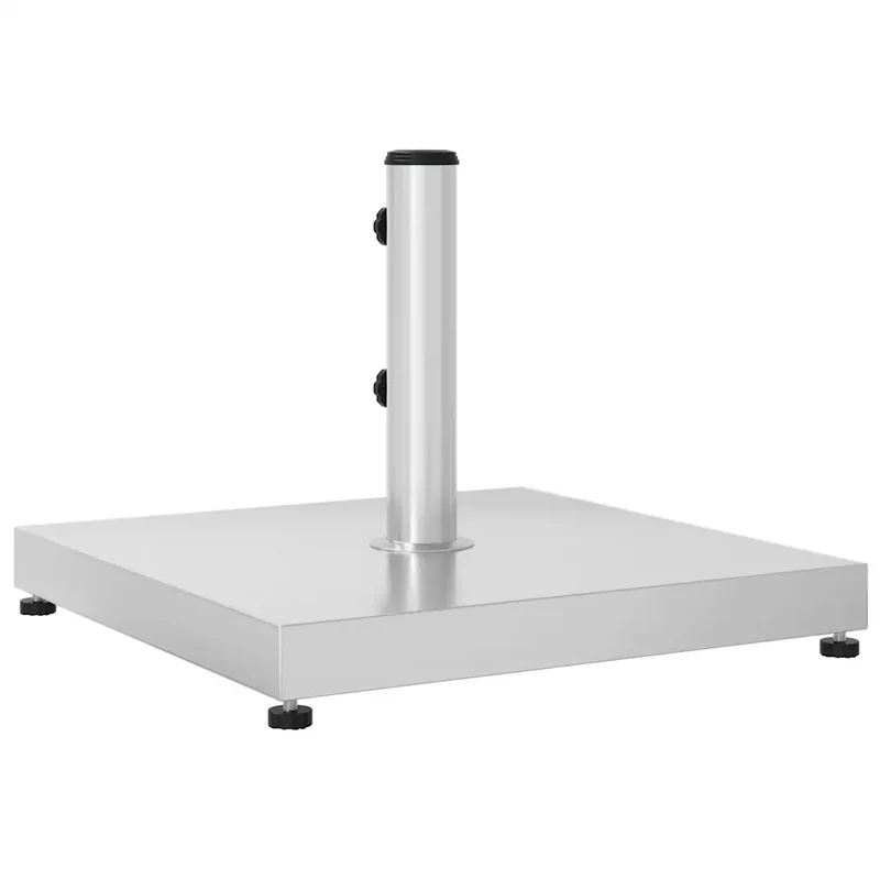 Base de parasol solide et stable avec adaptateurs 49,5 x 49,5 x 38 cm en acier inoxydable argenté 02_0047471