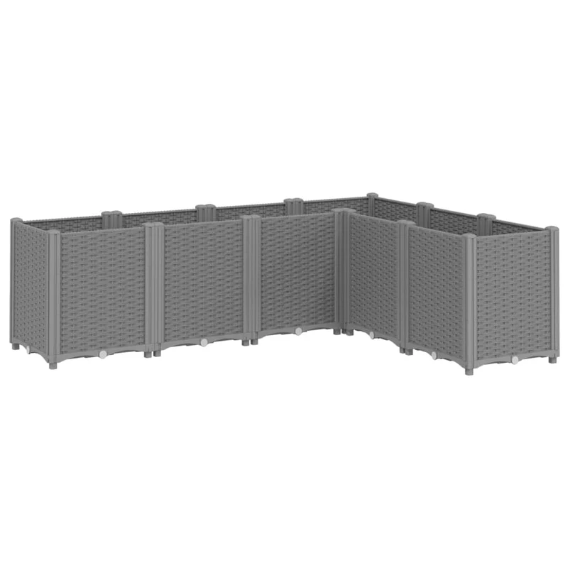 Jardinière bac lit surélevé plantes fleurs terrasse jardin clair 160 x 120 x 53 cm polypropylène gris 02_0038531