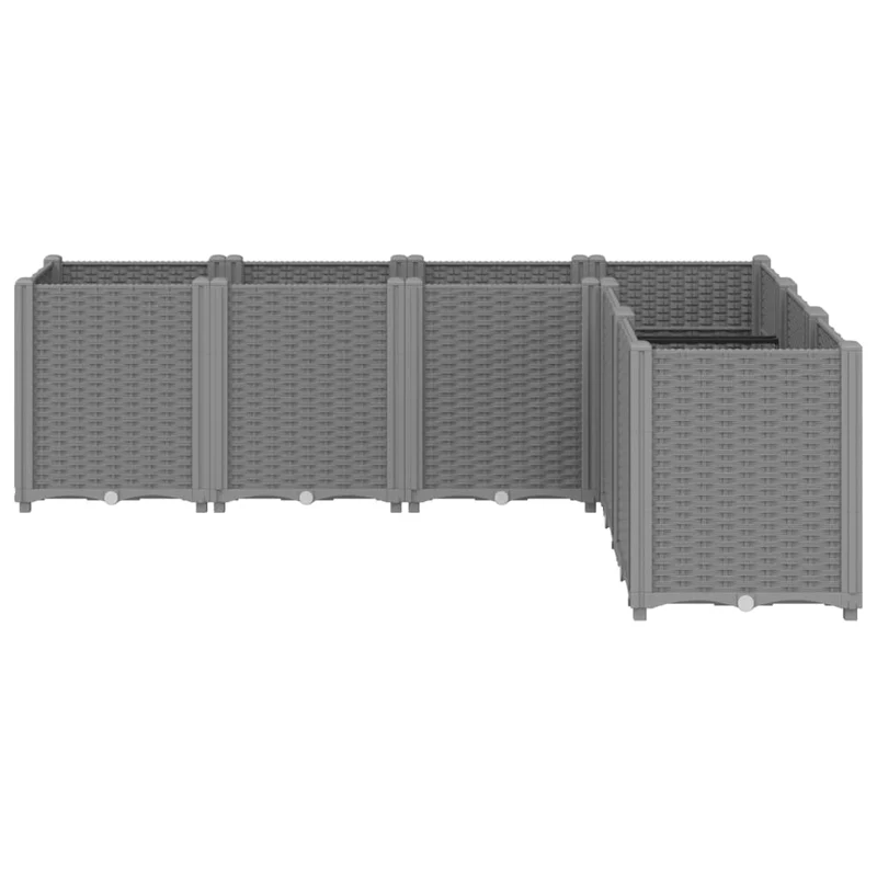 Jardinière bac lit surélevé plantes fleurs terrasse jardin clair 160 x 120 x 53 cm polypropylène gris 02_0038531