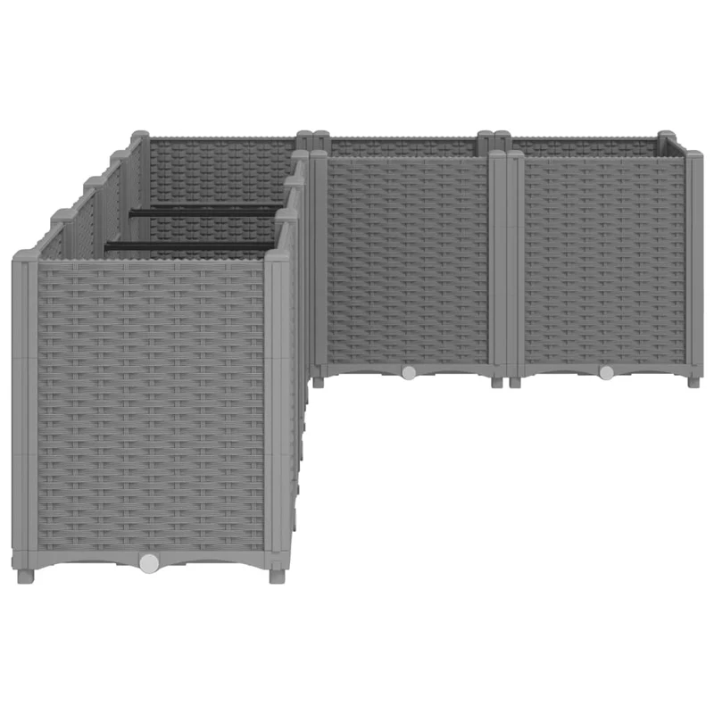 Jardinière bac lit surélevé plantes fleurs terrasse jardin clair 160 x 120 x 53 cm polypropylène gris 02_0038531