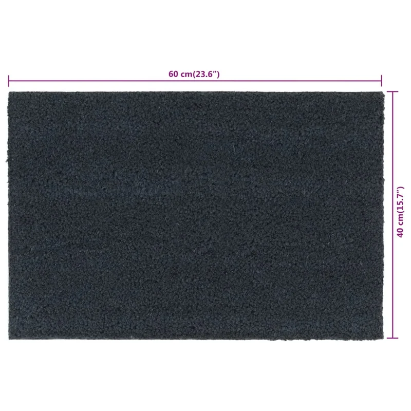 Lot de 5 tapis de porte antidérapants intérieur extérieur 40 x 60 cm en fibre de coco gris foncé 02_0046168