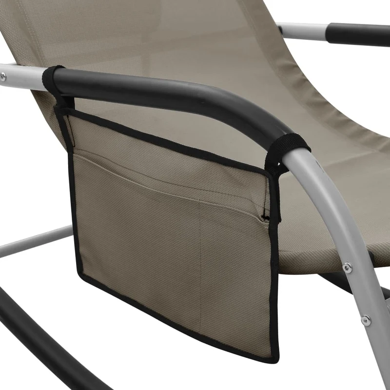 Lot de 2 transats chaise longue bain de soleil lit de jardin terrasse meuble d'extérieur textilène taupe et gris 02_0012151
