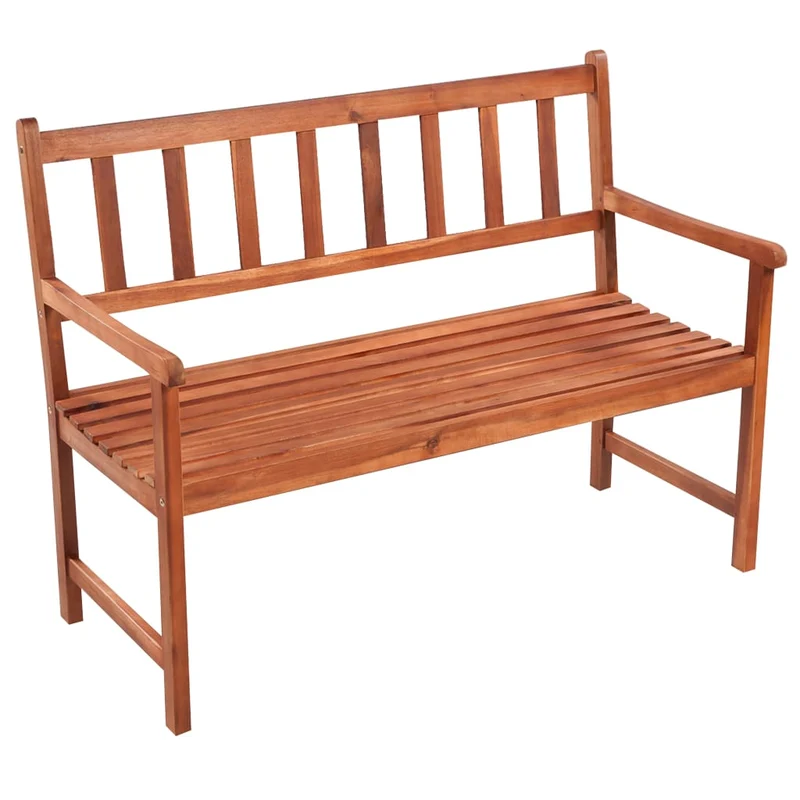Banc de jardin meuble de patio d'extérieur terrasse avec coussin 120 cm bois d'acacia massif 02_0011396