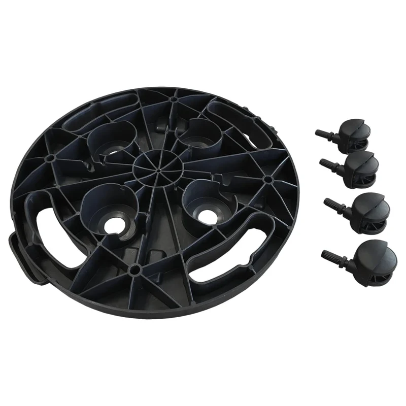Support sur roulettes pour plantes Diamètre 30 cm 170 kg noir 02_0045190